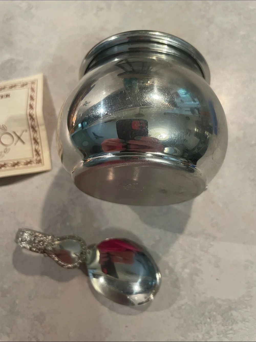 Lenox Pewter Baby Cup with Ornate Spoon
